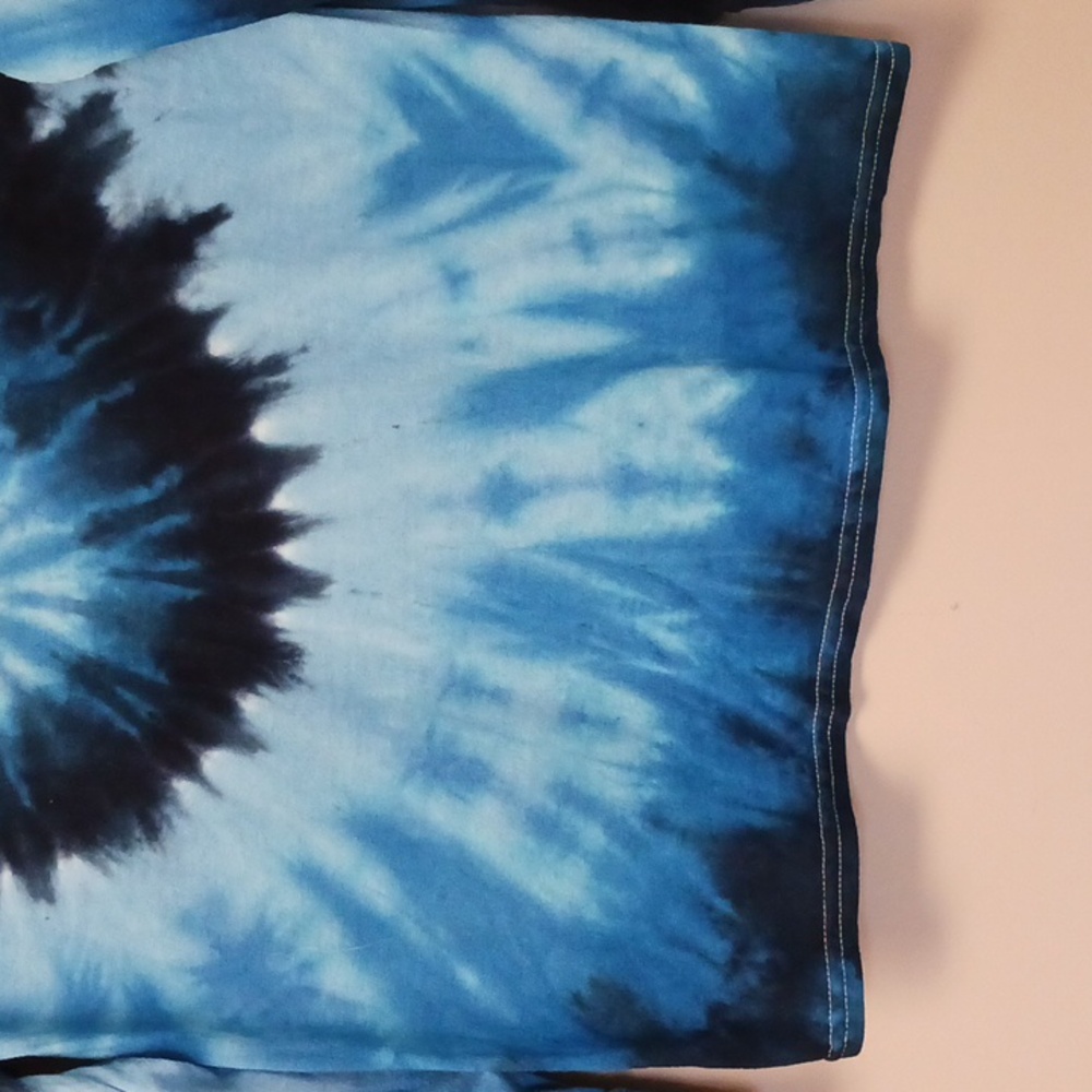 Gildan Tie Dye Long Sleeve T-Shirt Blue Size S - Picture 4 of 14